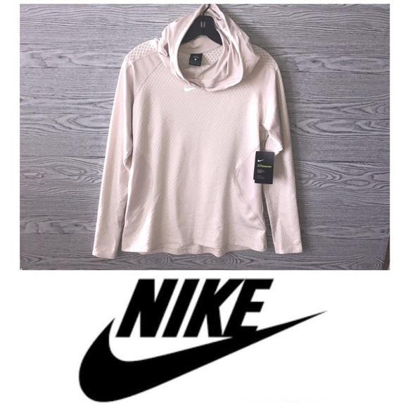 Nike Tops - Nike | NWT Cream Hyperwarm Funnel Neck Hoodie (XL)